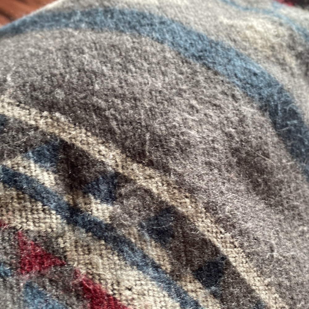 Aztec Blanket Scarf | Neutral Boho Style | Oversized 68"x26" - Picture 5 of 5